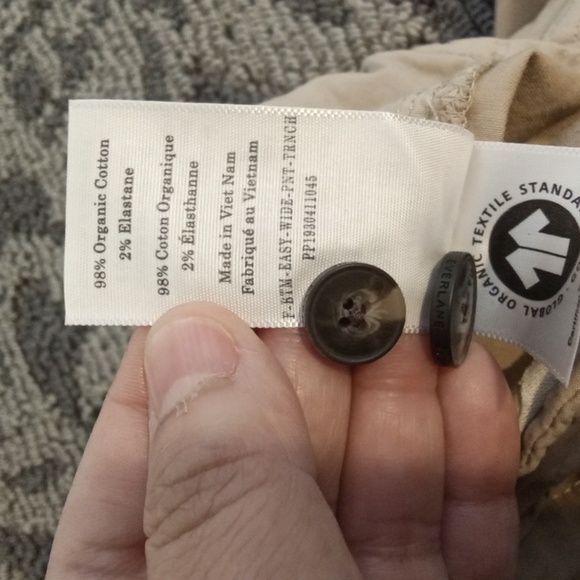 Everlane Wide Leg High Rise Kahaki Pleated Womens Organic Cotton Womens 8 - Picture 7 of 13